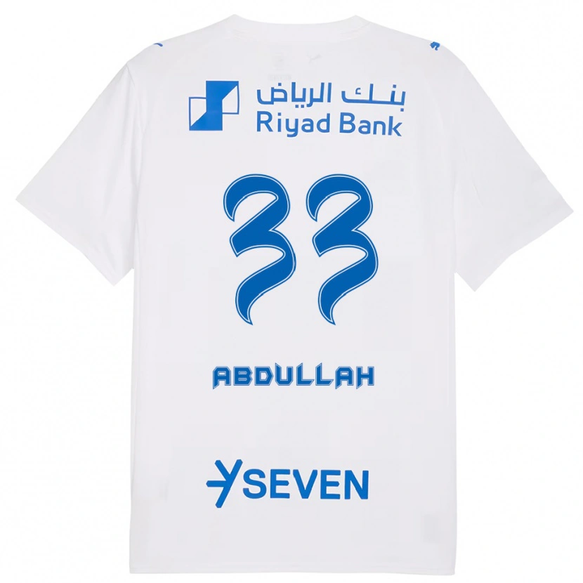 Danxen Niño Camiseta Abdullah Al-Zaid #33 Blanco Azul 2ª Equipación 2025/26 La Camisa