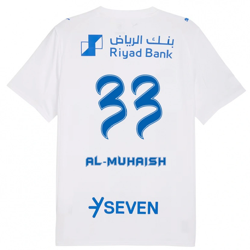 Danxen Niño Camiseta Mohammed Al-Muhaysh #33 Blanco Azul 2ª Equipación 2025/26 La Camisa