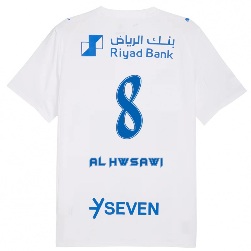 Danxen Niño Camiseta Al Bandari Al-Hwsawi #8 Blanco Azul 2ª Equipación 2025/26 La Camisa