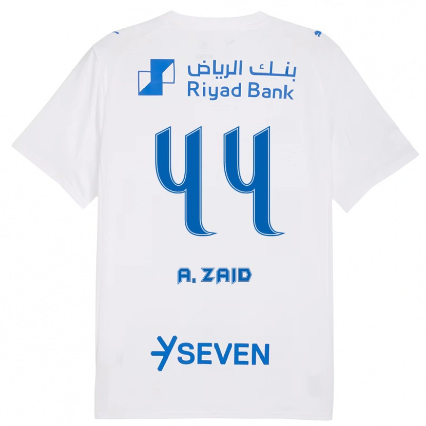 Danxen Niño Camiseta Suhayb Al-Zaid #44 Blanco Azul 2ª Equipación 2025/26 La Camisa