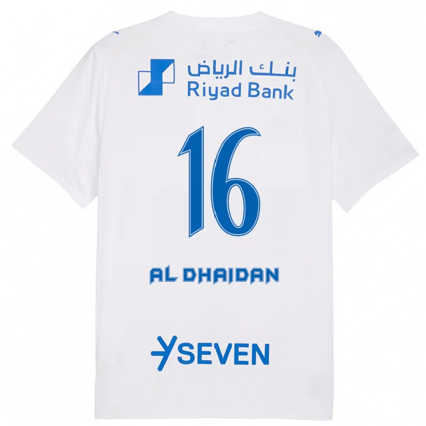 Danxen Niño Camiseta Nadia Al-Dhaidan #16 Blanco Azul 2ª Equipación 2025/26 La Camisa