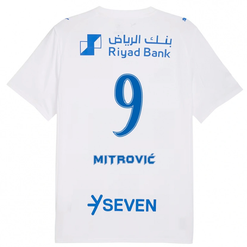 Danxen Niño Camiseta Aleksandar Mitrović #9 Blanco Azul 2ª Equipación 2025/26 La Camisa