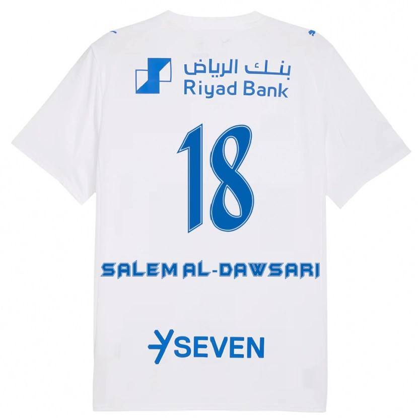 Danxen Niño Camiseta Nawaf Salem Al-Dawsari #18 Blanco Azul 2ª Equipación 2025/26 La Camisa