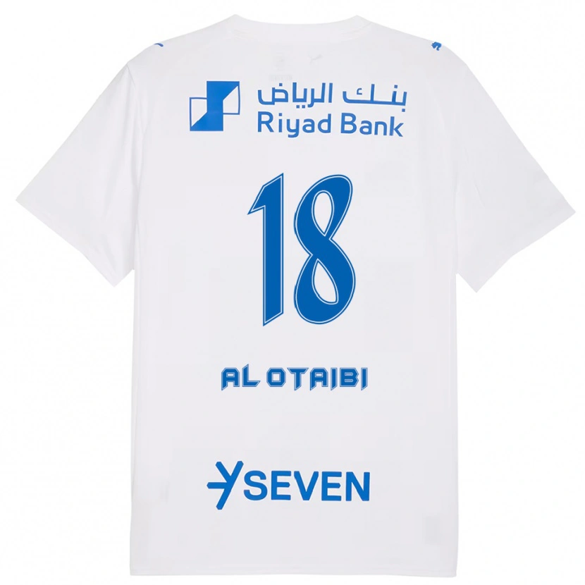 Danxen Niño Camiseta Majd Al-Otaibi #18 Blanco Azul 2ª Equipación 2025/26 La Camisa