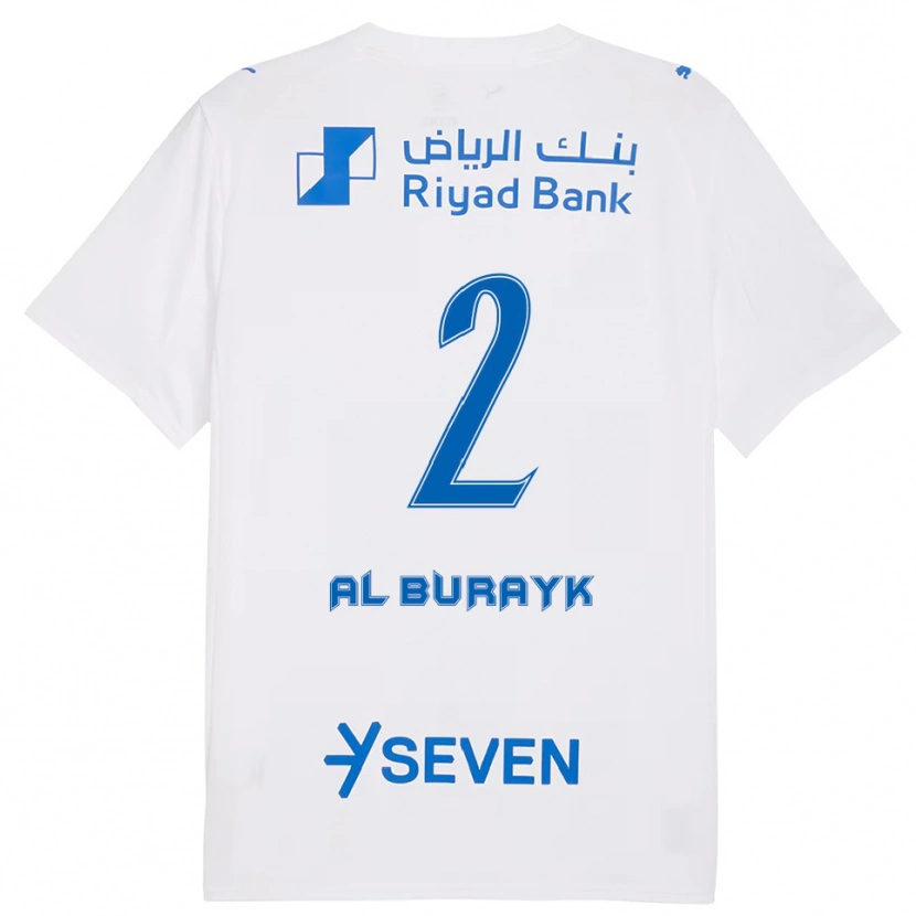 Danxen Niño Camiseta Mohammed Al-Burayk #2 Blanco Azul 2ª Equipación 2025/26 La Camisa