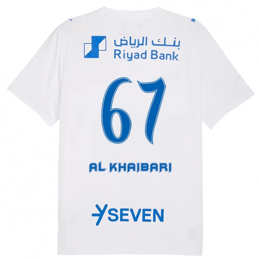 Danxen Niño Camiseta Mohammed Al-Khaibari #67 Blanco Azul 2ª Equipación 2025/26 La Camisa