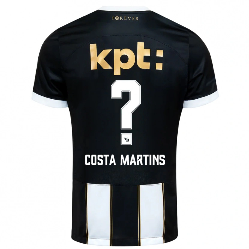 Danxen Niño Camiseta Yvann Costa Martins #0 Negro Blanco 2ª Equipación 2025/26 La Camisa