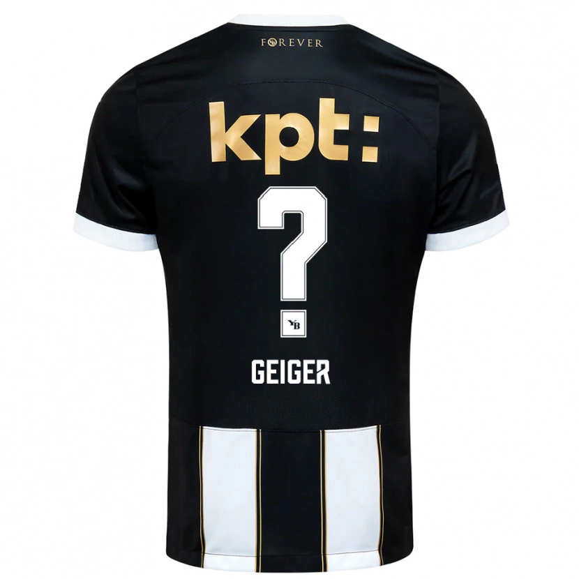 Danxen Niño Camiseta Gaspar Geiger #0 Negro Blanco 2ª Equipación 2025/26 La Camisa