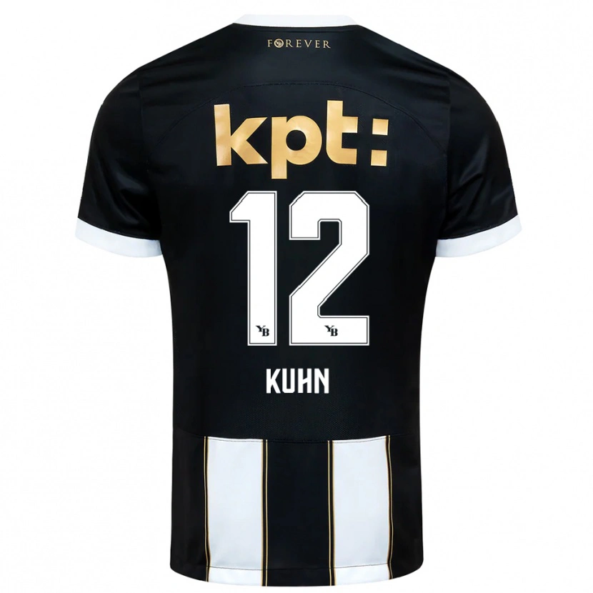 Danxen Niño Camiseta Athena Kühn #12 Negro Blanco 2ª Equipación 2025/26 La Camisa