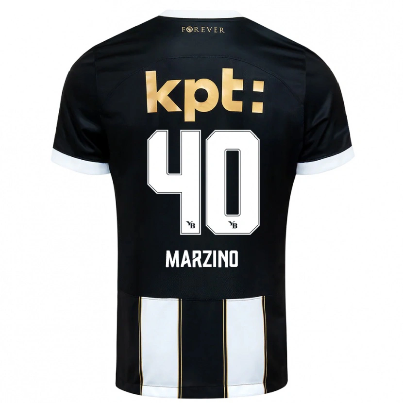 Danxen Niño Camiseta Dario Marzino #40 Negro Blanco 2ª Equipación 2025/26 La Camisa