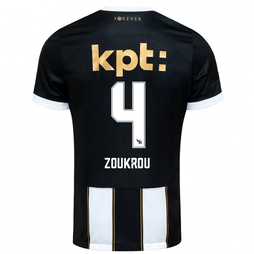 Danxen Niño Camiseta Tanguy Zoukrou #4 Negro Blanco 2ª Equipación 2025/26 La Camisa