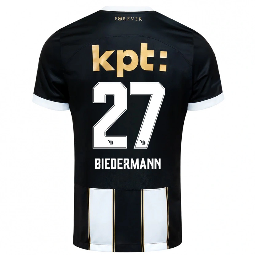 Danxen Niño Camiseta Tamara Biedermann #27 Negro Blanco 2ª Equipación 2025/26 La Camisa