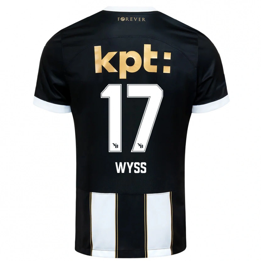 Danxen Niño Camiseta Ryan Wyss #17 Negro Blanco 2ª Equipación 2025/26 La Camisa