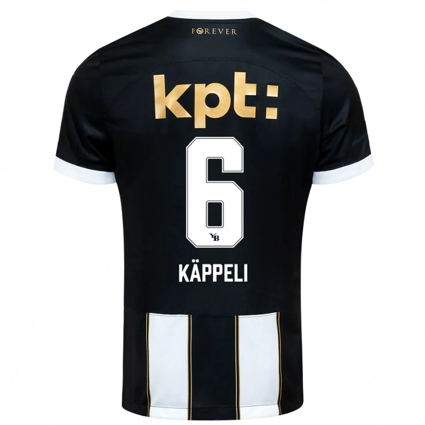 Danxen Niño Camiseta Cuno Käppeli #6 Negro Blanco 2ª Equipación 2025/26 La Camisa