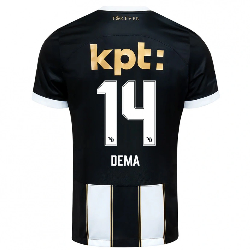 Danxen Niño Camiseta Jashar Dema #14 Negro Blanco 2ª Equipación 2025/26 La Camisa