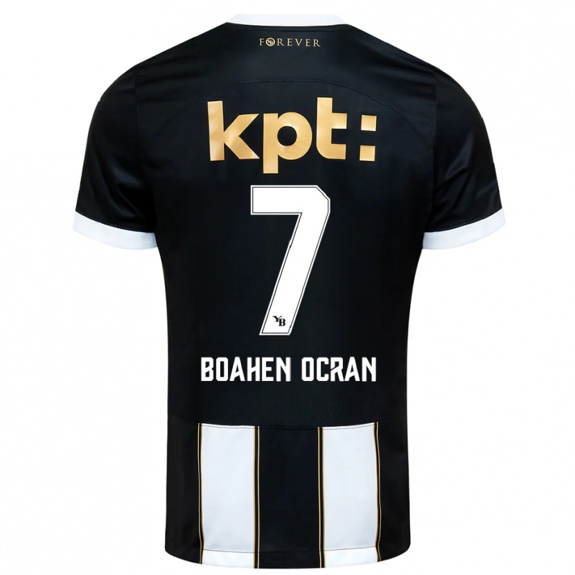 Danxen Niño Camiseta Bright Boahen Ocran #7 Negro Blanco 2ª Equipación 2025/26 La Camisa
