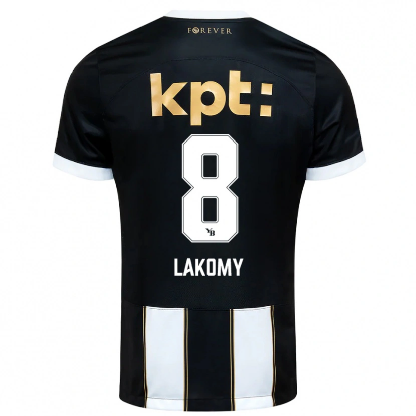 Danxen Niño Camiseta Lukasz Lakomy #8 Negro Blanco 2ª Equipación 2025/26 La Camisa