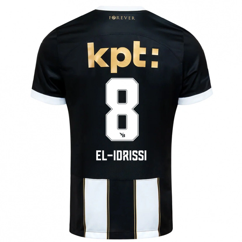 Danxen Niño Camiseta Ben El-Idrissi #8 Negro Blanco 2ª Equipación 2025/26 La Camisa