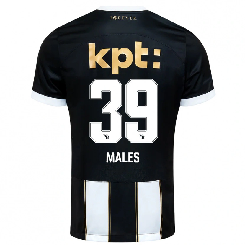 Danxen Niño Camiseta Darian Males #39 Negro Blanco 2ª Equipación 2025/26 La Camisa