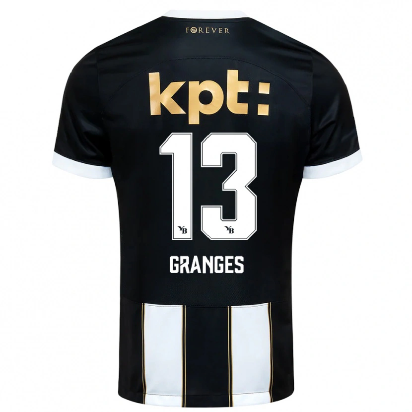 Danxen Niño Camiseta Malaurie Granges #13 Negro Blanco 2ª Equipación 2025/26 La Camisa