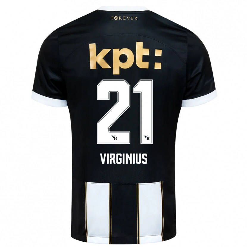 Danxen Niño Camiseta Alan Virginius #21 Negro Blanco 2ª Equipación 2025/26 La Camisa