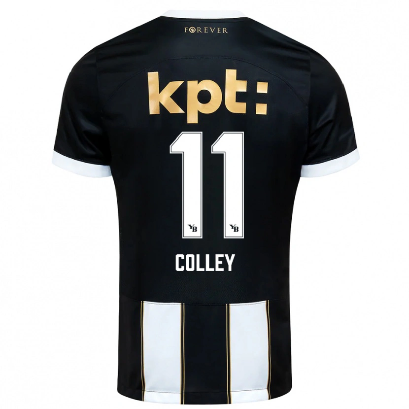 Danxen Niño Camiseta Ebrima Colley #11 Negro Blanco 2ª Equipación 2025/26 La Camisa