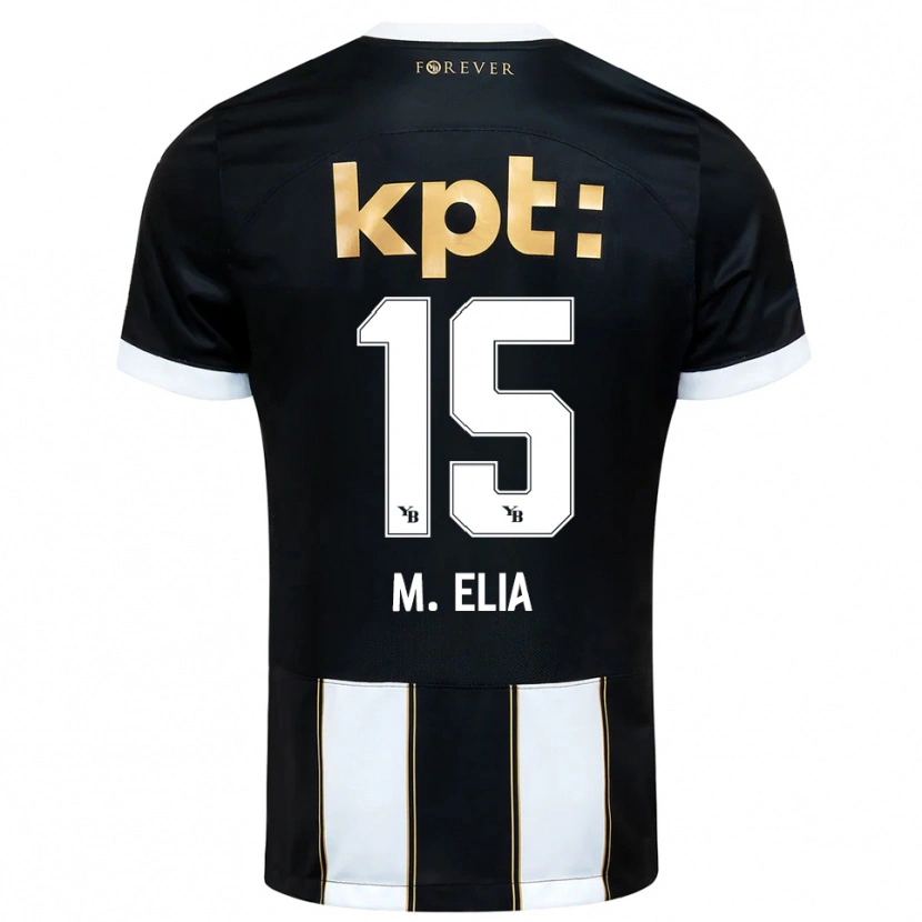 Danxen Niño Camiseta Meschack Elia #15 Negro Blanco 2ª Equipación 2025/26 La Camisa