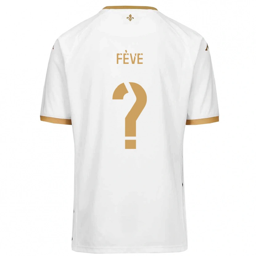 Danxen Niño Camiseta Lino Fève #0 Blanco Dorado 2ª Equipación 2025/26 La Camisa