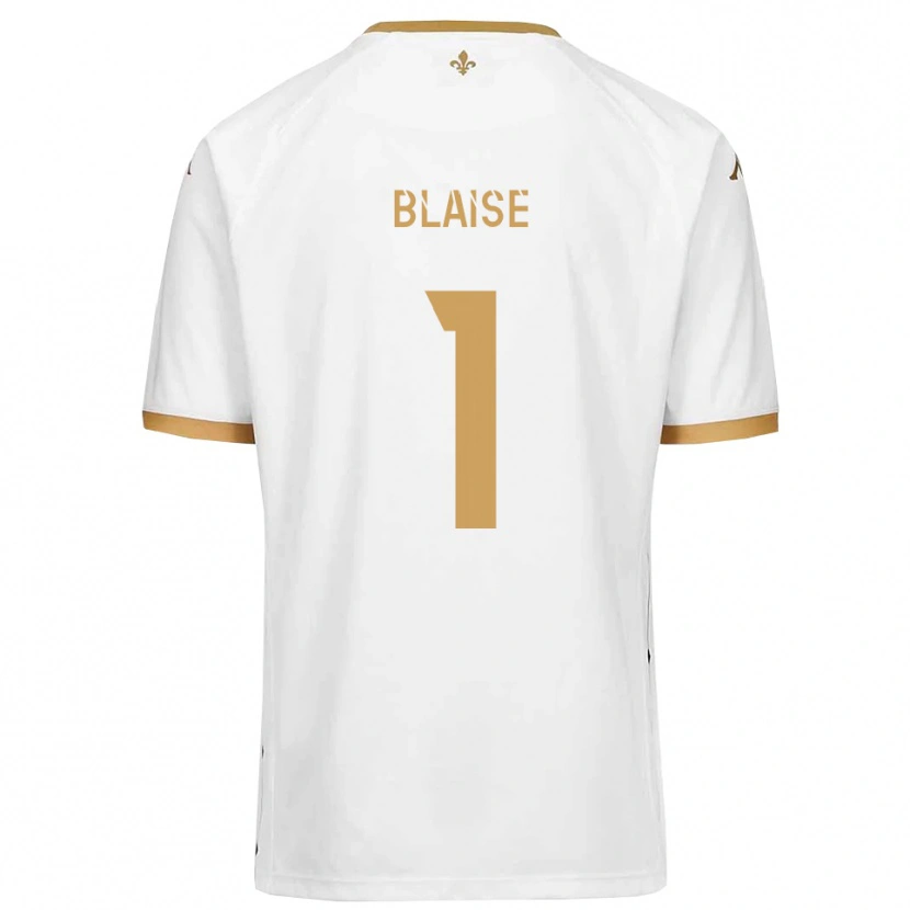 Danxen Niño Camiseta Enzo Blaise #1 Blanco Dorado 2ª Equipación 2025/26 La Camisa