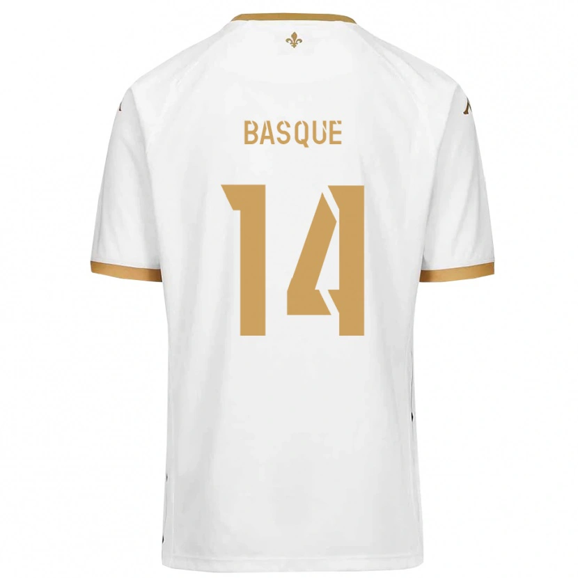 Danxen Niño Camiseta Romain Basque #14 Blanco Dorado 2ª Equipación 2025/26 La Camisa