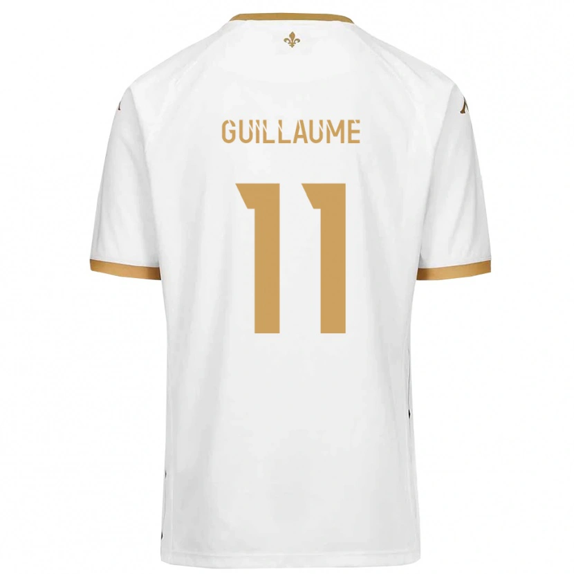 Danxen Niño Camiseta Shelton Guillaume #11 Blanco Dorado 2ª Equipación 2025/26 La Camisa