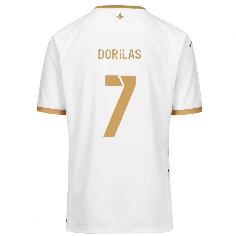 Danxen Niño Camiseta Johan Dorilas #7 Blanco Dorado 2ª Equipación 2025/26 La Camisa