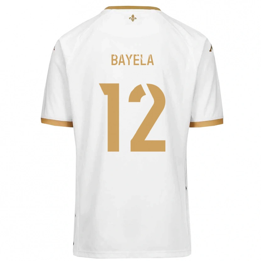 Danxen Niño Camiseta Kaneyi Bayela #12 Blanco Dorado 2ª Equipación 2025/26 La Camisa