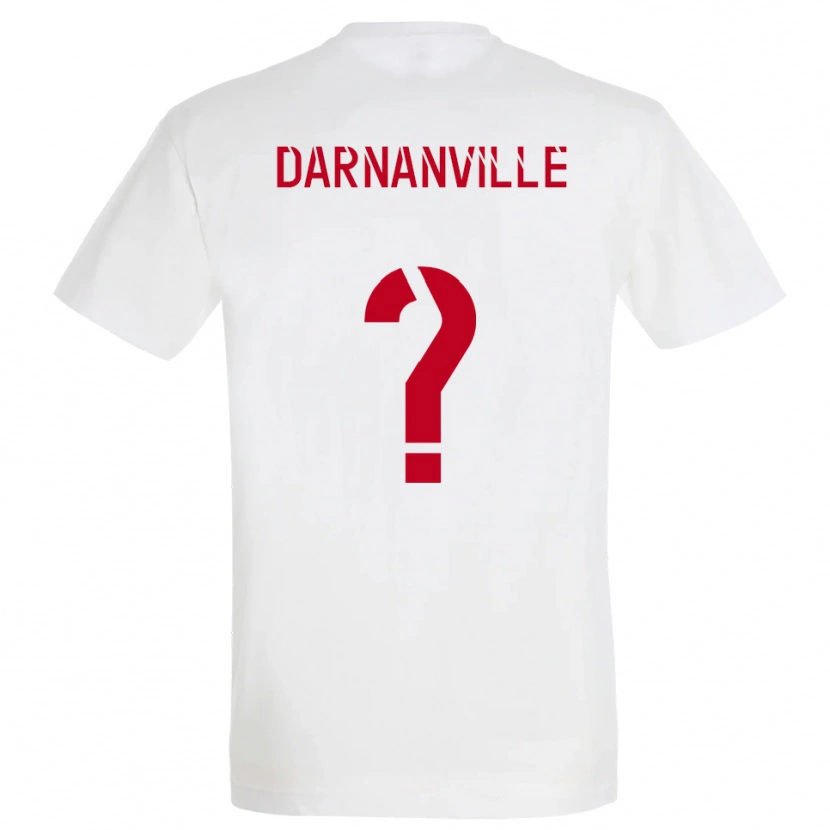 Danxen Niño Camiseta Clément Darnanville #0 Blanco Rojo Amarillo 2ª Equipación 2025/26 La Camisa