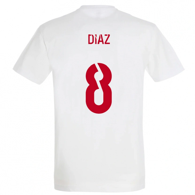 Danxen Niño Camiseta Ryan Diaz #8 Blanco Rojo Amarillo 2ª Equipación 2025/26 La Camisa
