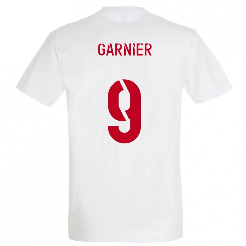 Danxen Niño Camiseta Thomas Garnier #9 Blanco Rojo Amarillo 2ª Equipación 2025/26 La Camisa