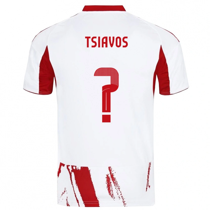 Danxen Niño Camiseta Stavros Tsiavos #0 Blanco Rojo 2ª Equipación 2025/26 La Camisa