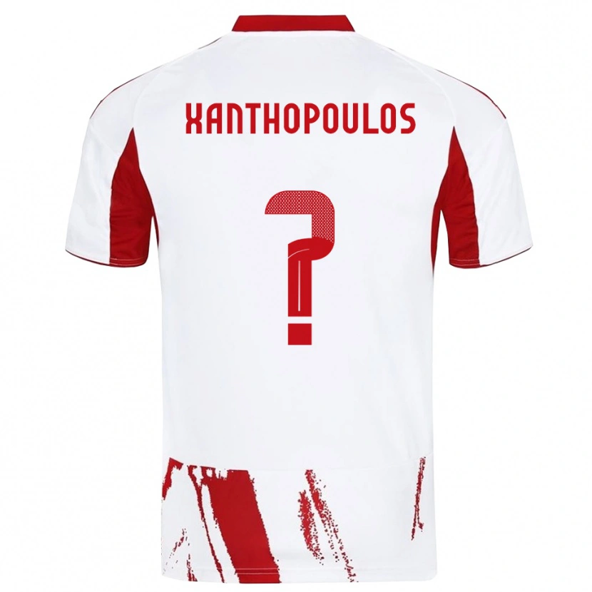 Danxen Niño Camiseta Giannis Xanthopoulos #0 Blanco Rojo 2ª Equipación 2025/26 La Camisa