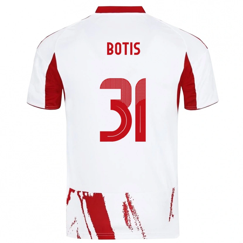 Danxen Niño Camiseta Nikolaos Botis #31 Blanco Rojo 2ª Equipación 2025/26 La Camisa