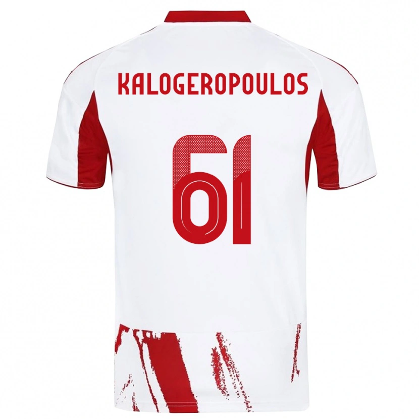 Danxen Niño Camiseta Alexios Kalogeropoulos #61 Blanco Rojo 2ª Equipación 2025/26 La Camisa