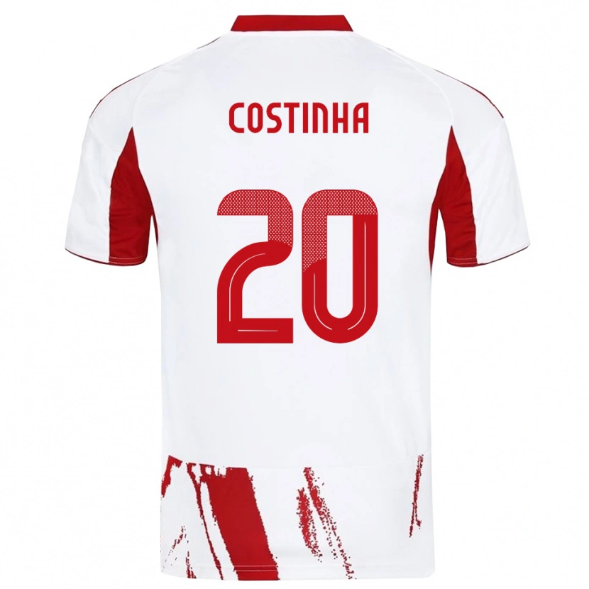 Danxen Niño Camiseta Costinha #20 Blanco Rojo 2ª Equipación 2025/26 La Camisa