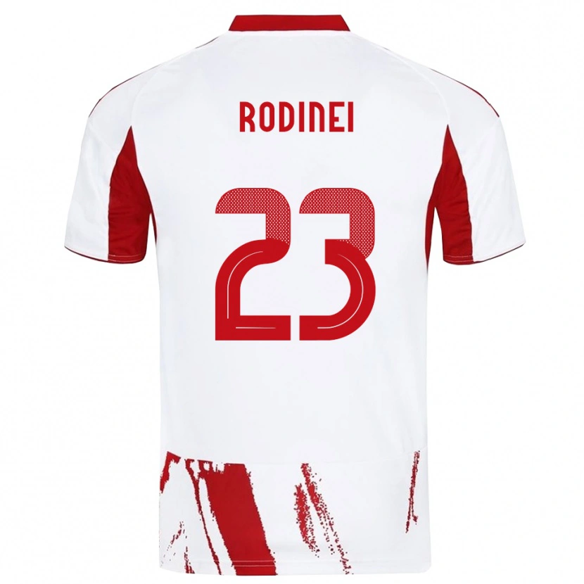 Danxen Niño Camiseta Rodinei #23 Blanco Rojo 2ª Equipación 2025/26 La Camisa