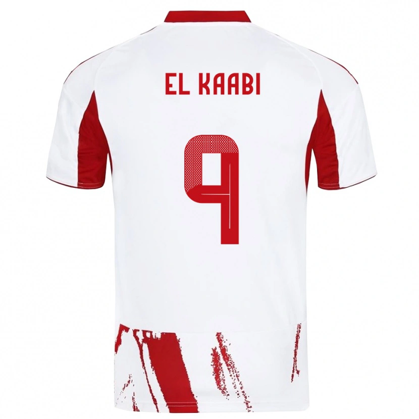 Danxen Niño Camiseta Ayoub El Kaabi #9 Blanco Rojo 2ª Equipación 2025/26 La Camisa