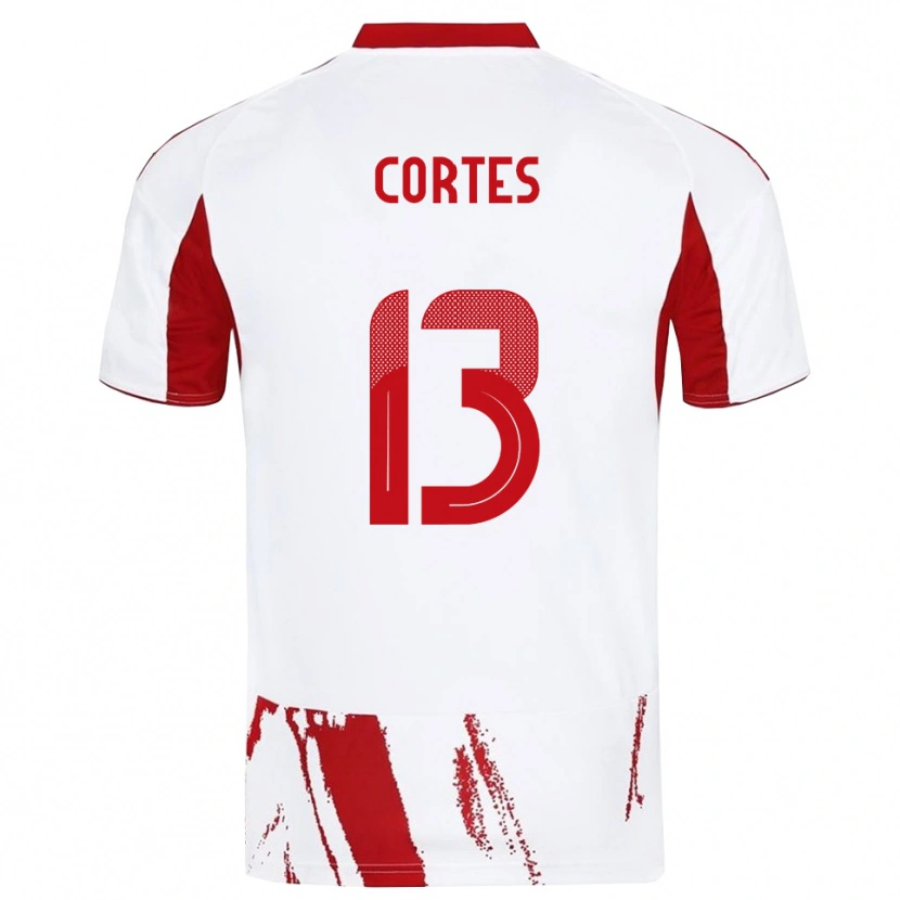 Danxen Niño Camiseta Ethan Cortes #13 Blanco Rojo 2ª Equipación 2025/26 La Camisa