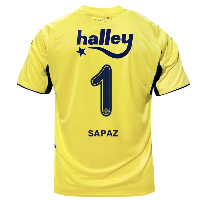 Danxen Niño Camiseta Kuzey Sapaz #1 Amarillo Marino 2ª Equipación 2025/26 La Camisa
