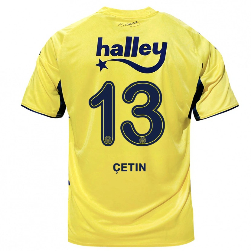 Danxen Niño Camiseta Tarık Çetin #13 Amarillo Marino 2ª Equipación 2025/26 La Camisa