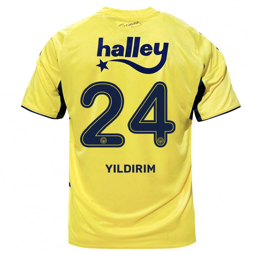 Danxen Niño Camiseta Fatoş Yıldırım #24 Amarillo Marino 2ª Equipación 2025/26 La Camisa