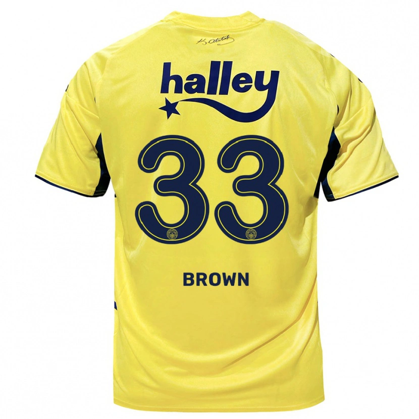 Danxen Niño Camiseta Archie Brown #33 Amarillo Marino 2ª Equipación 2025/26 La Camisa
