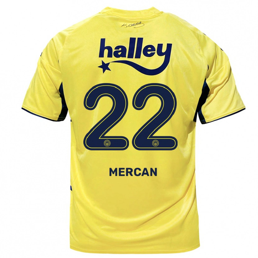 Danxen Niño Camiseta Levent Mercan #22 Amarillo Marino 2ª Equipación 2025/26 La Camisa