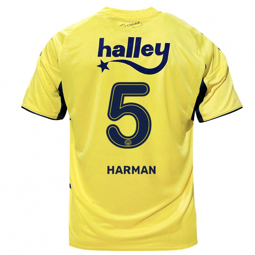 Danxen Niño Camiseta Rıdvan Harman #5 Amarillo Marino 2ª Equipación 2025/26 La Camisa